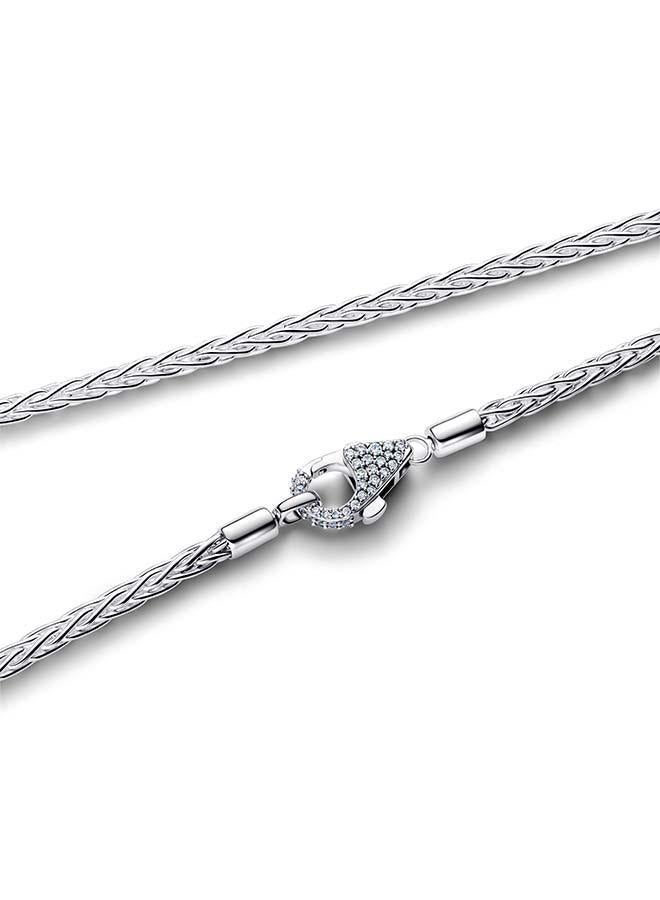 PANDORA Pavé Clasp Foxtail Chain Charm Necklace - Image 3